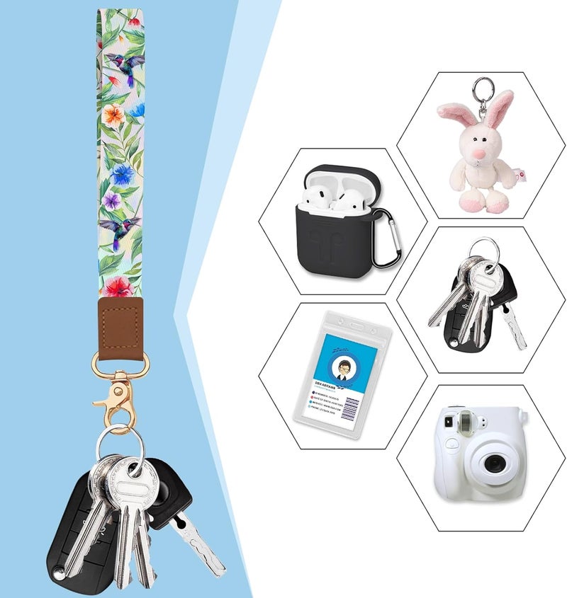 Blusabaca Credit Card Holder for Women, Bird Small RFID Blocking Wallet with Wristlet Strap, Keychain Wristlet Zipper Women Wallet, Leather Card Case, Accordion Card Wallet Purse with Key Lanyard - Image 4